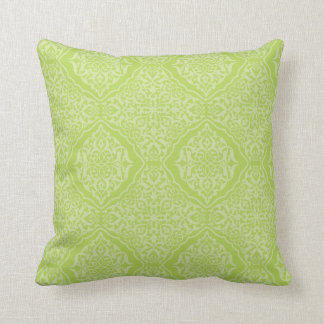 Damask Pattern Pillow - Lime and Green