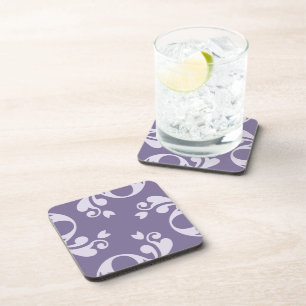 Damask Pattern, Purple Damask, French Damask Coaster