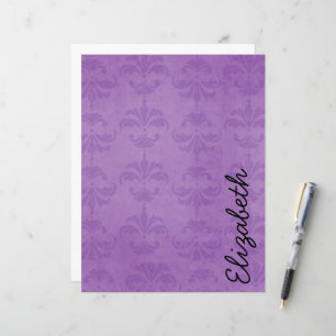 Damask Pattern, Purple Damask, Your Name