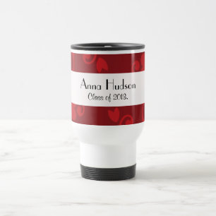 Damask Pattern, Red Damask, Graduation Travel Mug