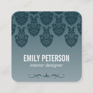 Damask Pattern Square Business Card