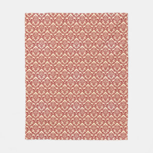 Damask pattern wallpaper fleece blanket
