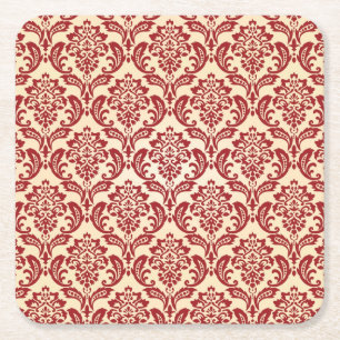 Damask pattern wallpaper square paper coaster
