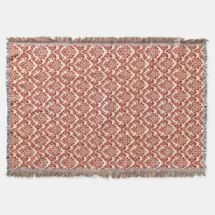 Damask pattern wallpaper throw blanket