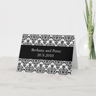 Damask pattern wedding invitations