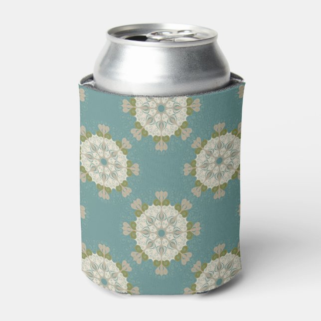 Damask pattern with abstract elements can cooler (Can Front)