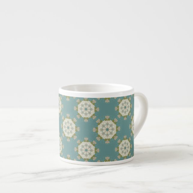Damask pattern with abstract elements espresso cup (Front Right)
