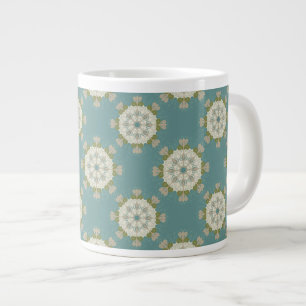 Damask pattern with abstract elements large coffee mug