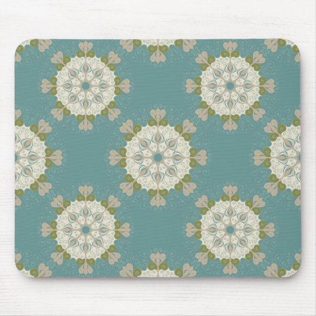 Damask pattern with abstract elements mouse mat (Front)