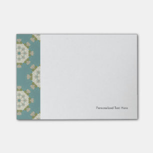 Damask pattern with abstract elements post-it notes