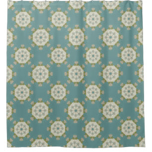 Damask pattern with abstract elements shower curtain