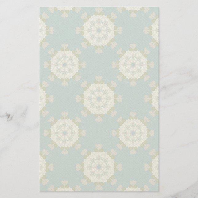Damask pattern with abstract elements stationery (Front)