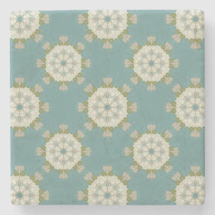 Damask pattern with abstract elements stone coaster