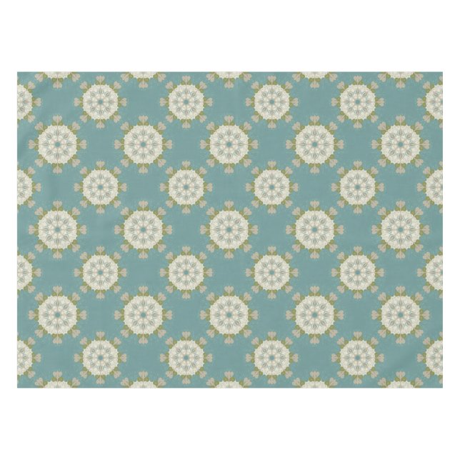 Damask pattern with abstract elements tablecloth (Front (Horizontal))