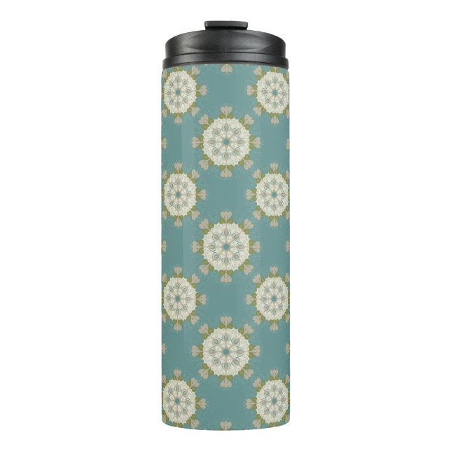 Damask pattern with abstract elements thermal tumbler (Front)