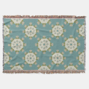 Damask pattern with abstract elements throw blanket