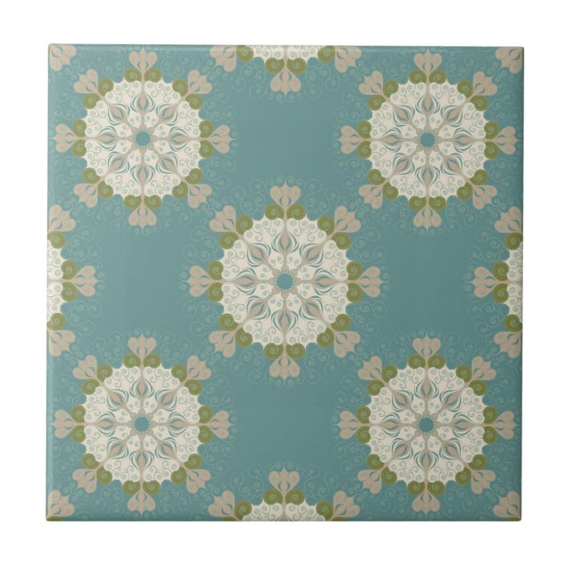 Damask pattern with abstract elements tile (Front)