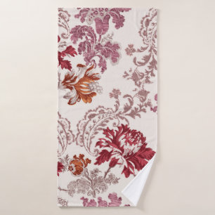 damask pattern with flowers and vintage tapestry m bath towel