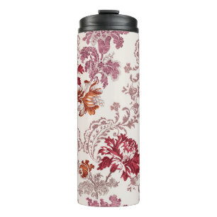 damask pattern with flowers and vintage tapestry m thermal tumbler