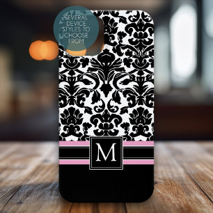 Damask Pattern with Monogram Case-Mate iPhone 14 Case