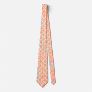 Damask - Peach on White Tie