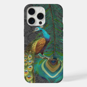 Damask Peacock & Feather You Choose Colour iPhone 15 Pro Max Case
