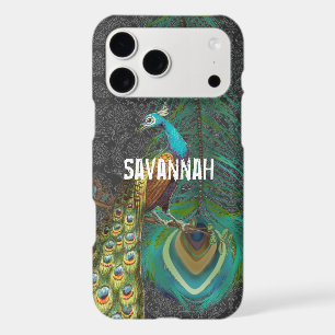 Damask Peacock Feather Your Name or Quote