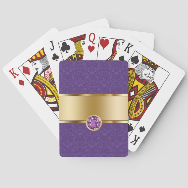 Damask Personalized Playing Cards (Back)
