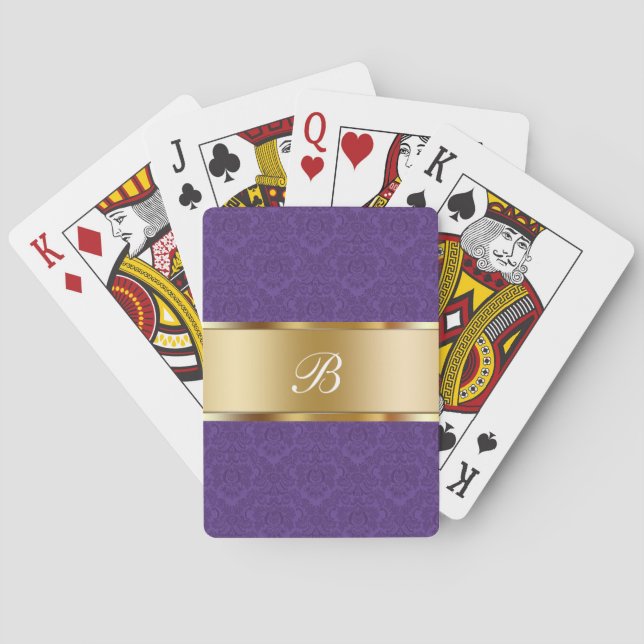 Damask Personalized Playing Cards (Back)