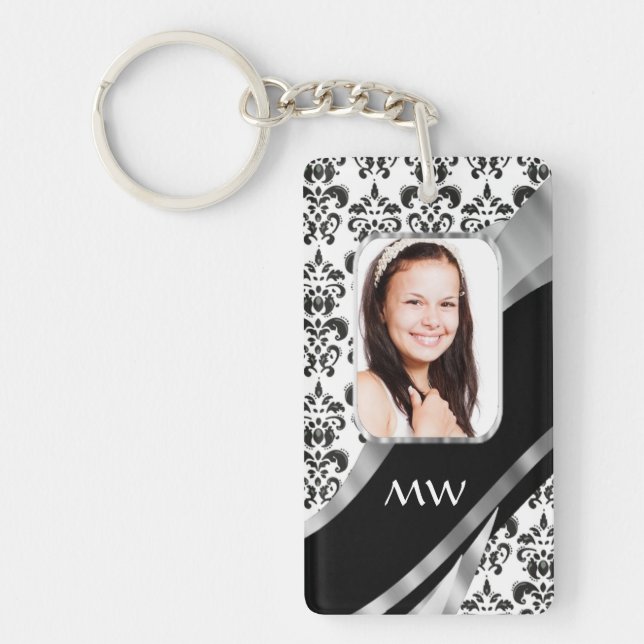 Damask photo background key ring (Front)