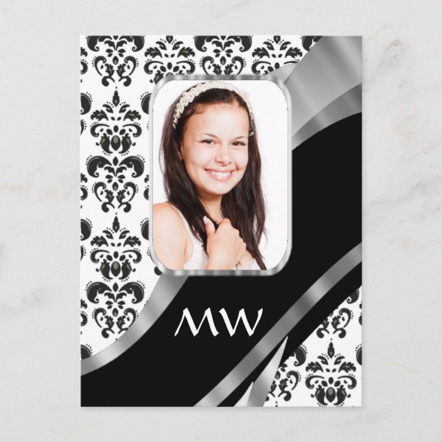 Damask photo background postcard (Front)