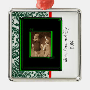 DAMASK PHOTO CHRISTMAS ORNAMENT TEMPLATE