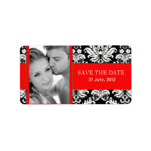 Damask Photo Save The Date Labels