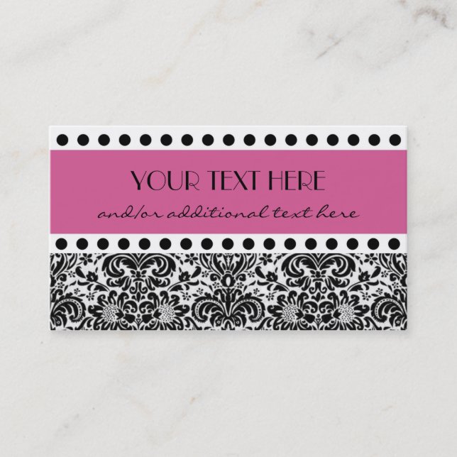 Damask Polka Dot Business Card (Front)