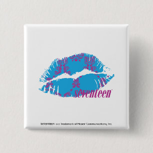 Damask Purple-Aqua 15 Cm Square Badge