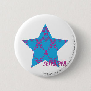 Damask Purple-Aqua 2 6 Cm Round Badge