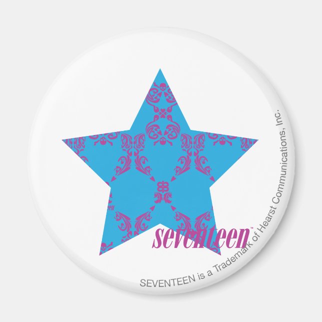 Damask Purple-Aqua 2 Magnet (Front)