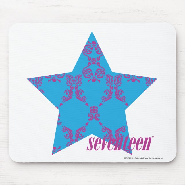 Damask Purple-Aqua 2 Mouse Mat (Front)