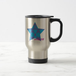 Damask Purple-Aqua 2 Travel Mug
