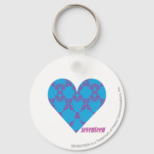 Damask Purple-Aqua 3 Key Ring