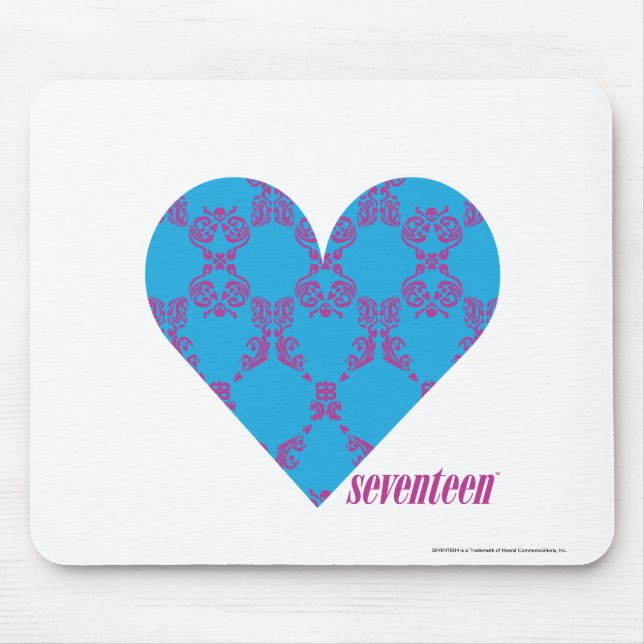 Damask Purple-Aqua 3 Mouse Mat (Front)