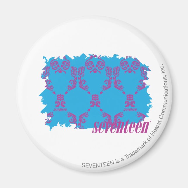 Damask Purple-Aqua 4 Magnet (Front)