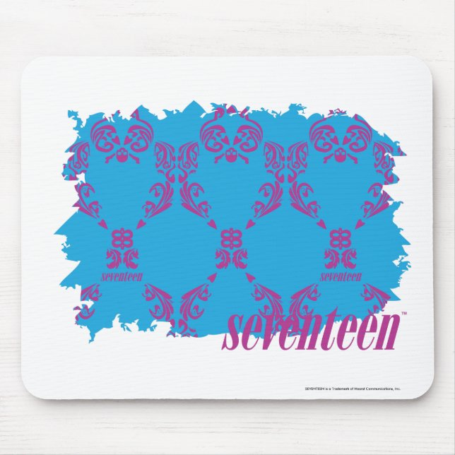 Damask Purple-Aqua 4 Mouse Mat (Front)