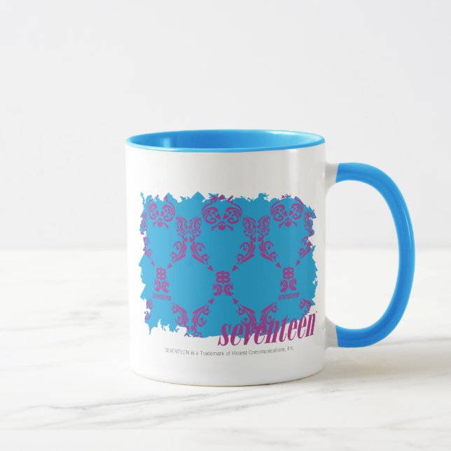 Damask Purple-Aqua 4 Mug (Right)
