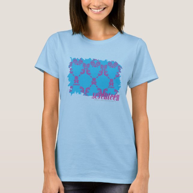 Damask Purple-Aqua 4 T-Shirt (Front)