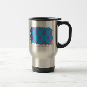 Damask Purple-Aqua 4 Travel Mug