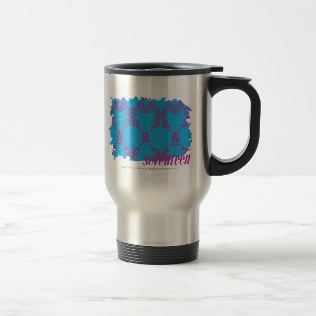 Damask Purple-Aqua 4 Travel Mug (Right)