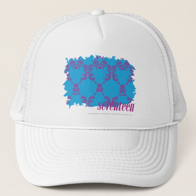 Damask Purple-Aqua 4 Trucker Hat (Front)