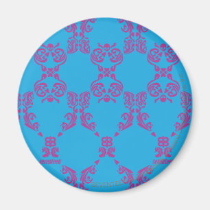 Damask Purple-Aqua Magnet