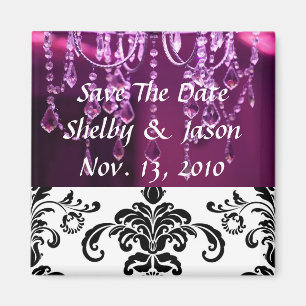 Damask  purple chandelier, Save The Da... Magnet